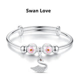 Cherry Blossom Love Bracelet 925 Silver Japanese Jewelry Gift