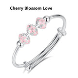 Cherry Blossom Love Bracelet 925 Silver Japanese Jewelry Gift