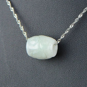 Beads Necklace Clavicle Chain Natural Burma Jade Pendant