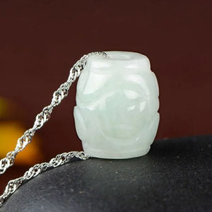 Beads Necklace Clavicle Chain Natural Burma Jade Pendant