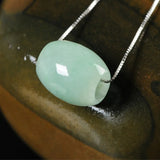 Beads Necklace Clavicle Chain Natural Burma Jade Pendant