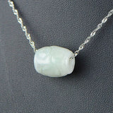 Beads Necklace Clavicle Chain Natural Burma Jade Pendant