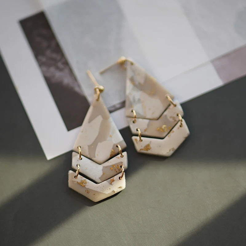 Vintage Brass Dangle Earrings Set
