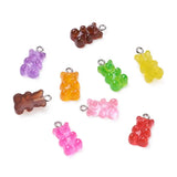Translucent Resin Pendants Bear Mixed 32pcs