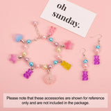 Translucent Resin Pendants Bear Mixed 32pcs