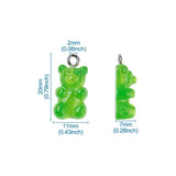 Translucent Resin Pendants Bear Mixed 32pcs