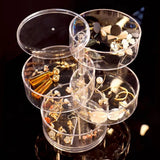 360 Rotating Dustproof Jewelry Box Multilayer Earring Ring Organizer