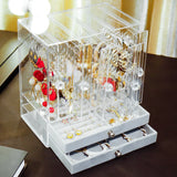 Transparent Acrylic Jewelry Box Organizer Earring Necklace Storage Case