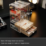 Transparent Acrylic Jewelry Box Organizer Earring Necklace Storage Case