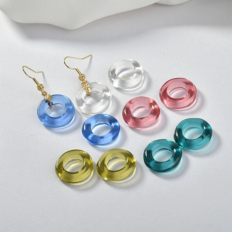 Acrylic Colored Glaze Resin Pendant DIY Ear Rings Bracelet Material Accessories