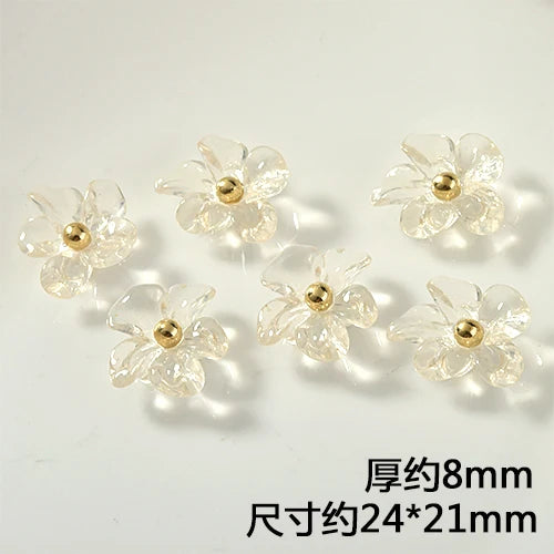 Acrylic Immortal Flower Ear Studs DIY Accessories 10pcs