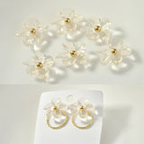Acrylic Immortal Flower Ear Studs DIY Accessories 10pcs