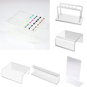 Acrylic Jewelry Display Board Plate Rectangular Stud Lip Nail Earrings Hollow