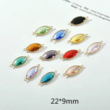 Crystal Horse Eye Double Hanging Pendant DIY 6pcs