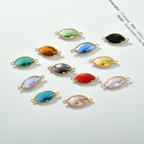 Crystal Horse Eye Double Hanging Pendant DIY 6pcs