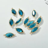 Crystal Horse Eye Double Hanging Pendant DIY 6pcs