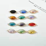 Crystal Horse Eye Double Hanging Pendant DIY 6pcs