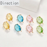 Large Oval Cut Crystal Gold-plated Ear Pin Diy Jewelry