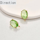 Large Oval Cut Crystal Gold-plated Ear Pin Diy Jewelry