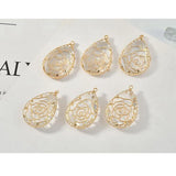 Crystal Rose Lace Water Drop Charms 10pcs for Memory Locket DIY