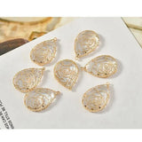 Crystal Rose Lace Water Drop Charms 10pcs for Memory Locket DIY