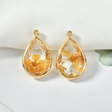 Transparent Dried Flower Resin Copper Edge Drop Pendant DIY Earrings