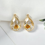 Transparent Dried Flower Resin Copper Edge Drop Pendant DIY Earrings