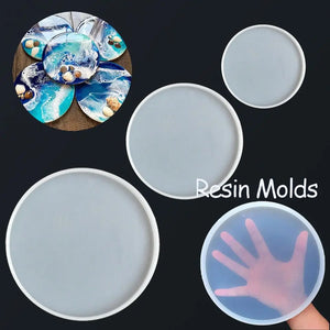 Round Coaster Resin Casting Molds Silicone Epoxy Agate Making Mould DIY