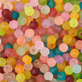 Frosted Mixed Glass Beads Round 100pcs DIY Jewelry Accessory