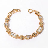 Glass Brass Chain Bracelet 18K Plated Women Jewelry Romantic Gift