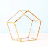Glass Jewelry Box Wedding Ring Holder Geometric Clear Organizer