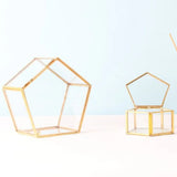 Glass Jewelry Box Wedding Ring Holder Geometric Clear Organizer