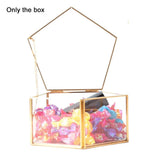Glass Jewelry Box Wedding Ring Holder Geometric Clear Organizer