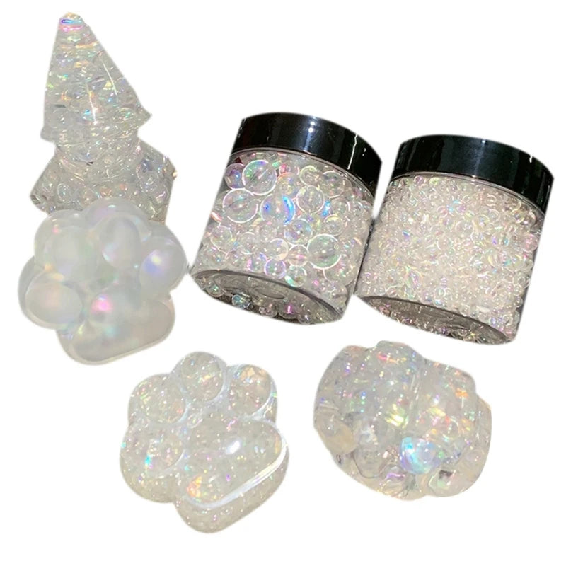 Iridescent Water Droplet Bubble Beads Resin Fillers Supplies