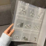 Transparent Jewelry Storage Book Earrings Necklace Rings Holder