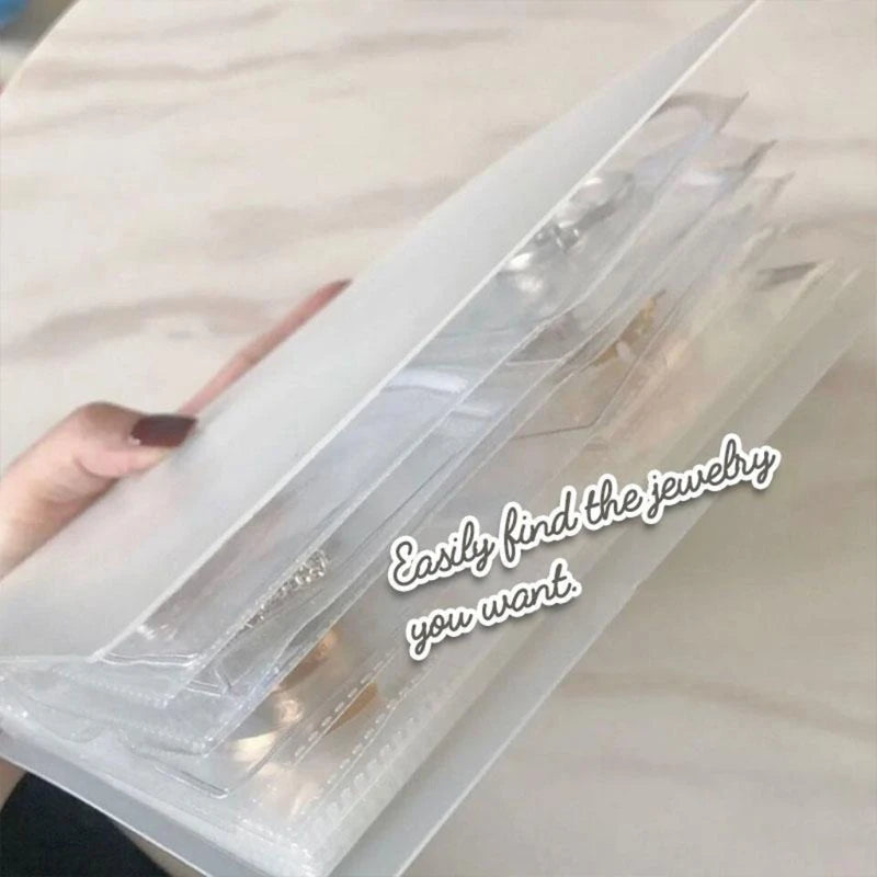 Portable Transparent Jewelry Storage Book Organizer