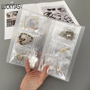 Transparent Jewelry Storage Book Organizer Earrings Holder