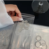 Transparent Jewelry Storage Book Set with Zip-Locking Divided Cells