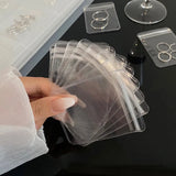 Transparent Jewelry Storage Book Set with Zip-Locking Divided Cells