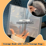 Transparent Jewelry Storage Book Set with Zip-Locking Divided Cells