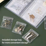 Transparent Jewelry Storage Book with Pockets - 84 Slots and 50 Pcs Bags