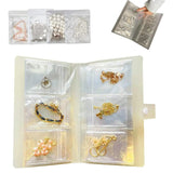 Transparent Jewelry Storage Book with Pockets - 84 Slots and 50 Pcs Bags
