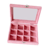 Velvet Jewelry Earring Organizer Display Case with Glass Lid