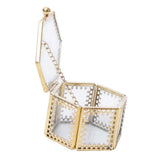 Mini Hexagonal Glass Heart Jewelry Box