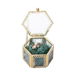 Mini Hexagonal Glass Heart Jewelry Box