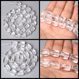 Clear Quartz Crystal Faceted Cube Tube Spacer Beads