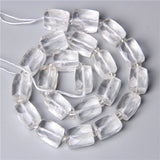 Clear Quartz Crystal Faceted Cube Tube Spacer Beads