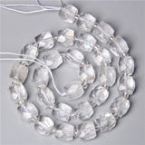 Clear Quartz Crystal Faceted Cube Tube Spacer Beads