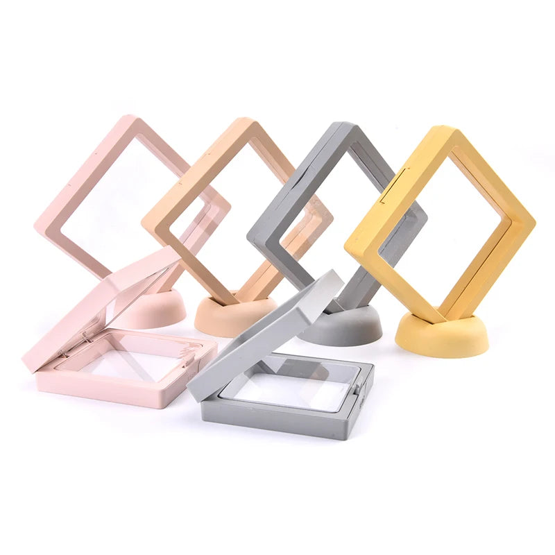 Transparent PE Film Brooch Coin Gems Jewelry Storage Box Dustproof