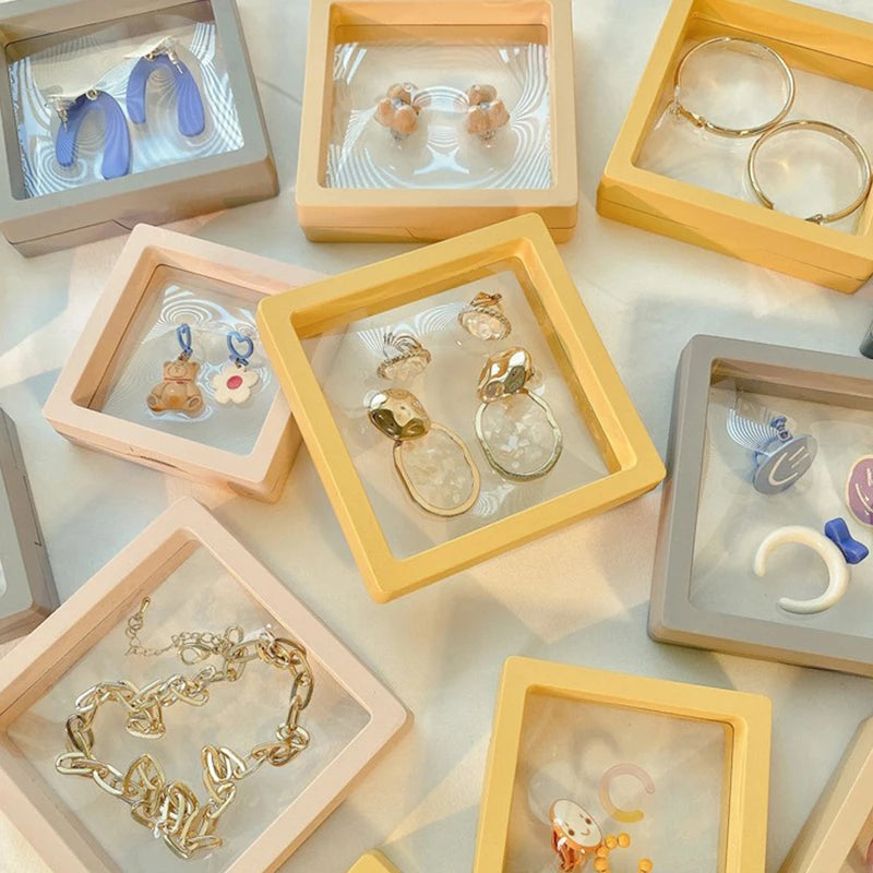 Transparent PE Film Brooch Coin Gems Jewelry Storage Box Dustproof